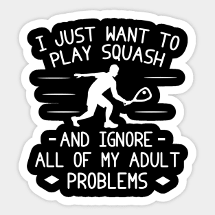 Squash Away Adult Woes! Funny Tee & Hoodie Sticker